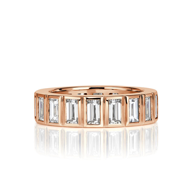 3.41ct Baguette Cut Diamond Eternity Band in 18k Rose Gold