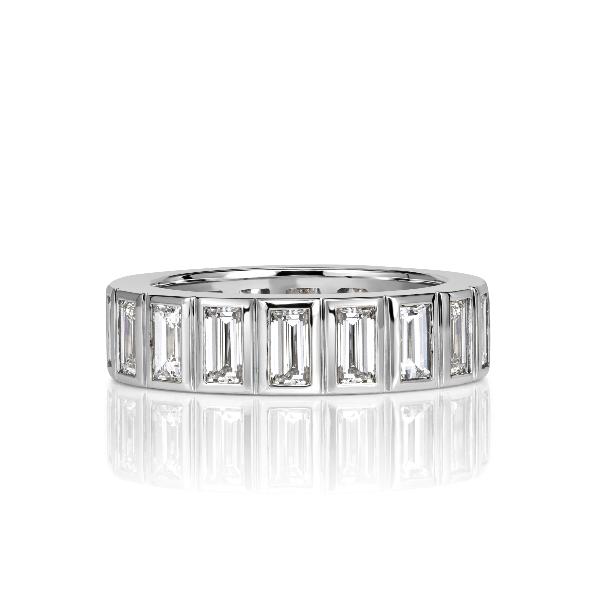 3.41ct Baguette Cut Diamond Eternity Band in Platinum