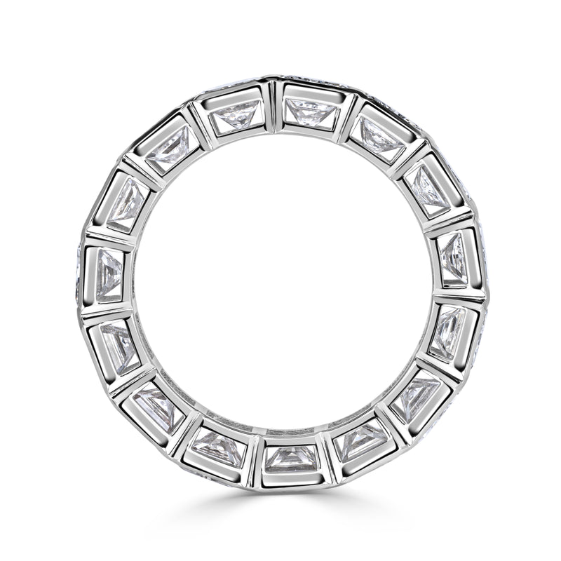 7.78ct Radiant Cut Bezel Set Diamond Eternity Band in 18K White Gold