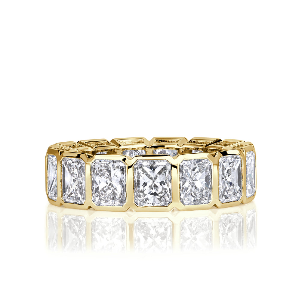 7.78ct Radiant Cut Bezel Set Diamond Eternity Band in 18K