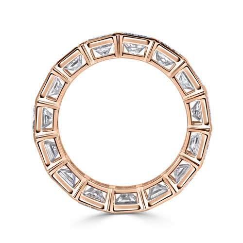 7.78ct Radiant Cut Diamond Eternity Band in 18K Rose Gold
