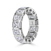 7.78ct Radiant Cut Diamond Eternity Band in Platinum