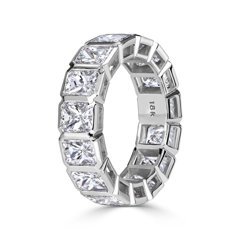 7.78ct Radiant Cut Diamond Eternity Band in Platinum