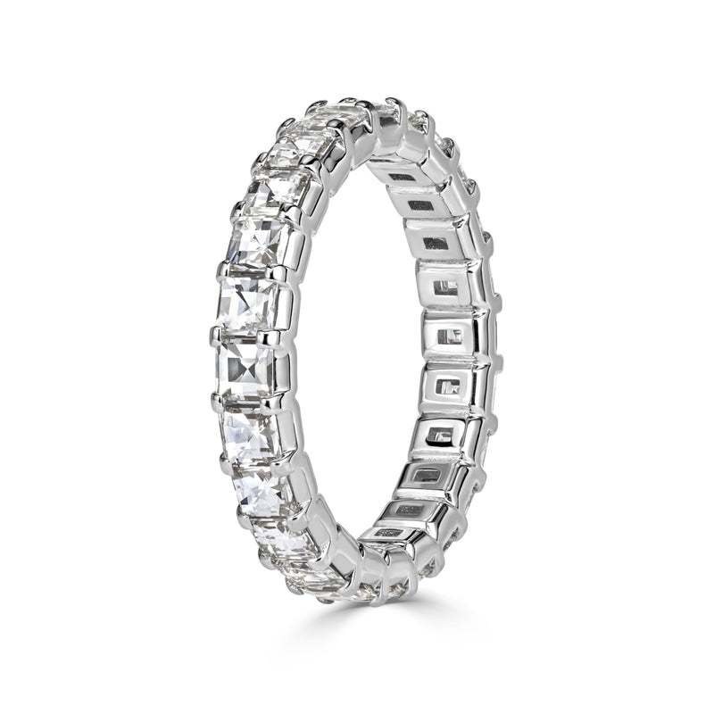 2.40ct Pixel Cut Diamond Eternity Band in 18k White Gold