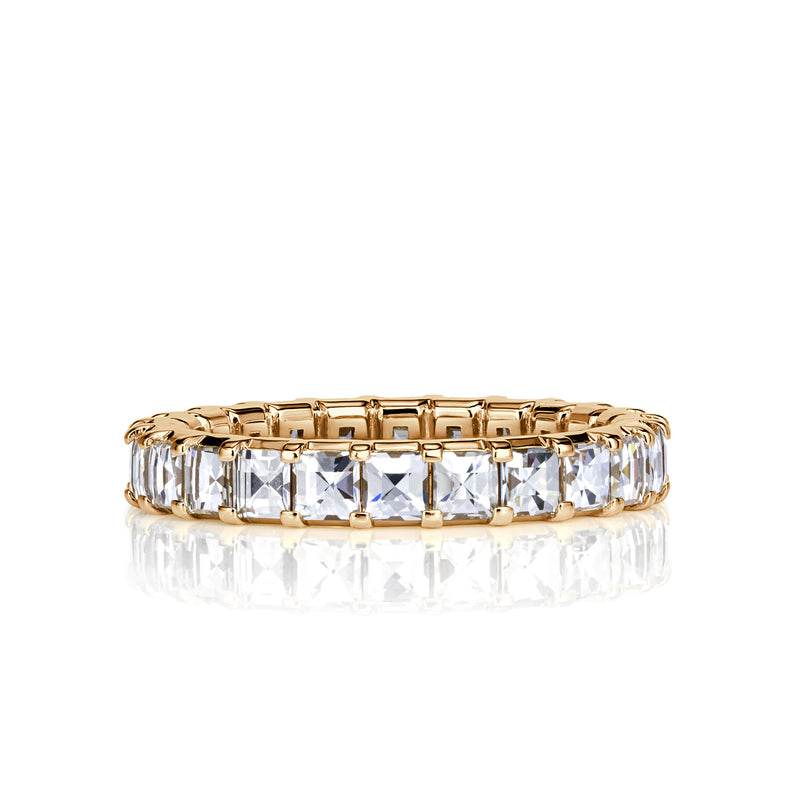 2.40ct Pixel Cut Diamond Eternity Band in 18k Champagne Yellow Gold