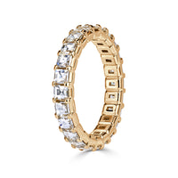2.40ct Pixel Cut Diamond Eternity Band in 18k Champagne Yellow Gold