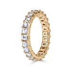 2.40ct Pyramid Cut Diamond Eternity Band in 18k Champagne Yellow Gold