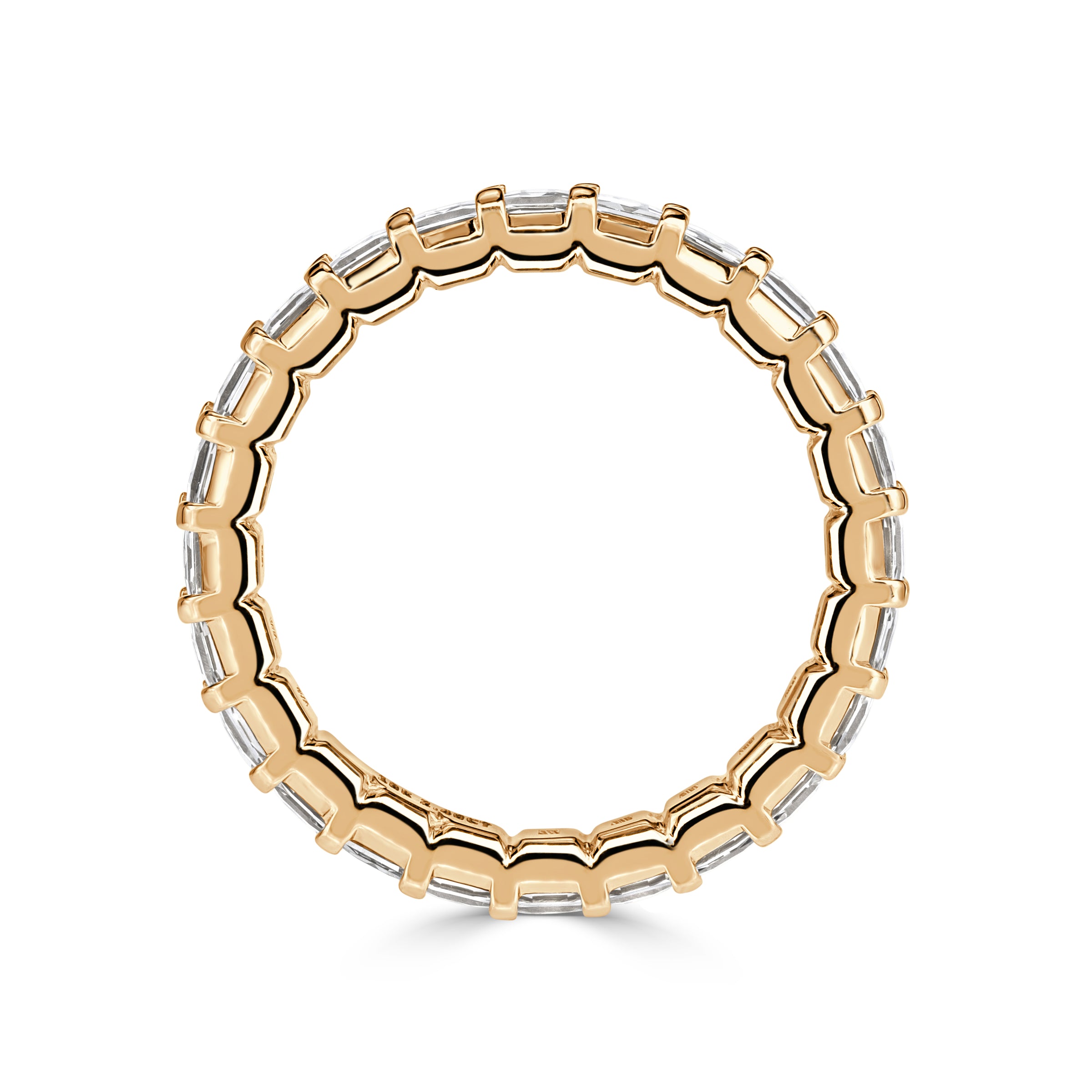 2.40ct Pixel Cut Diamond Eternity Band in 18k Champagne Yellow Gold