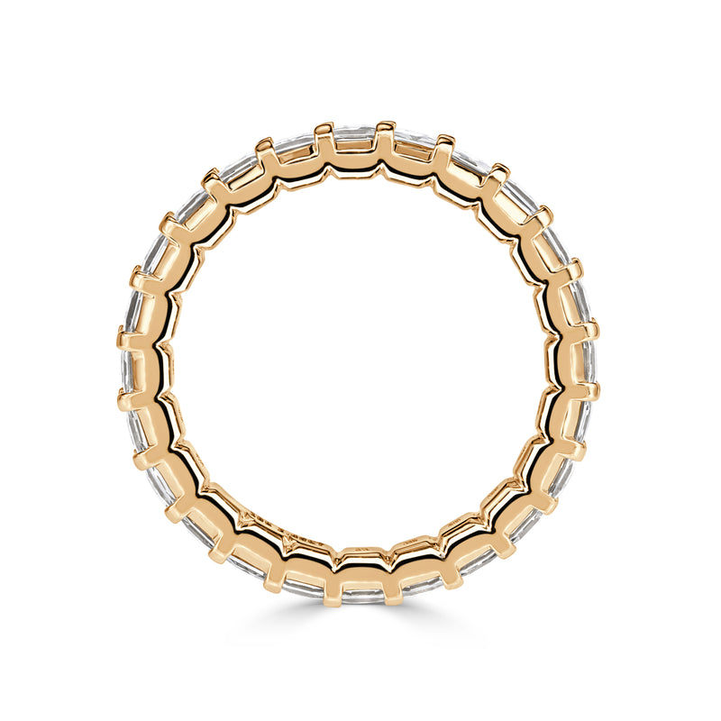 2.40ct Pixel Cut Diamond Eternity Band in 18k Champagne Yellow Gold