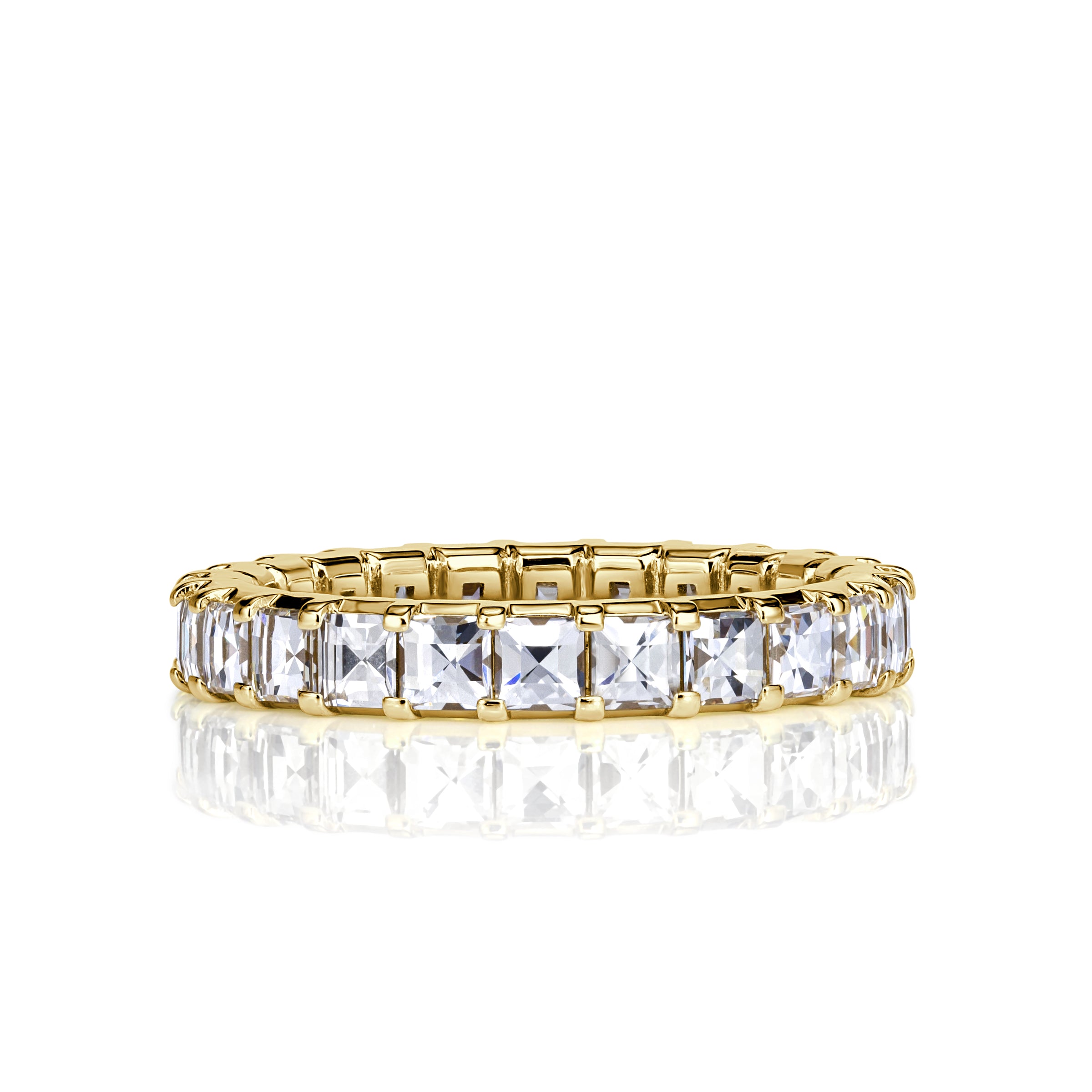 2.40ct Pixel Cut Diamond Eternity Band in 18k Yellow Gold