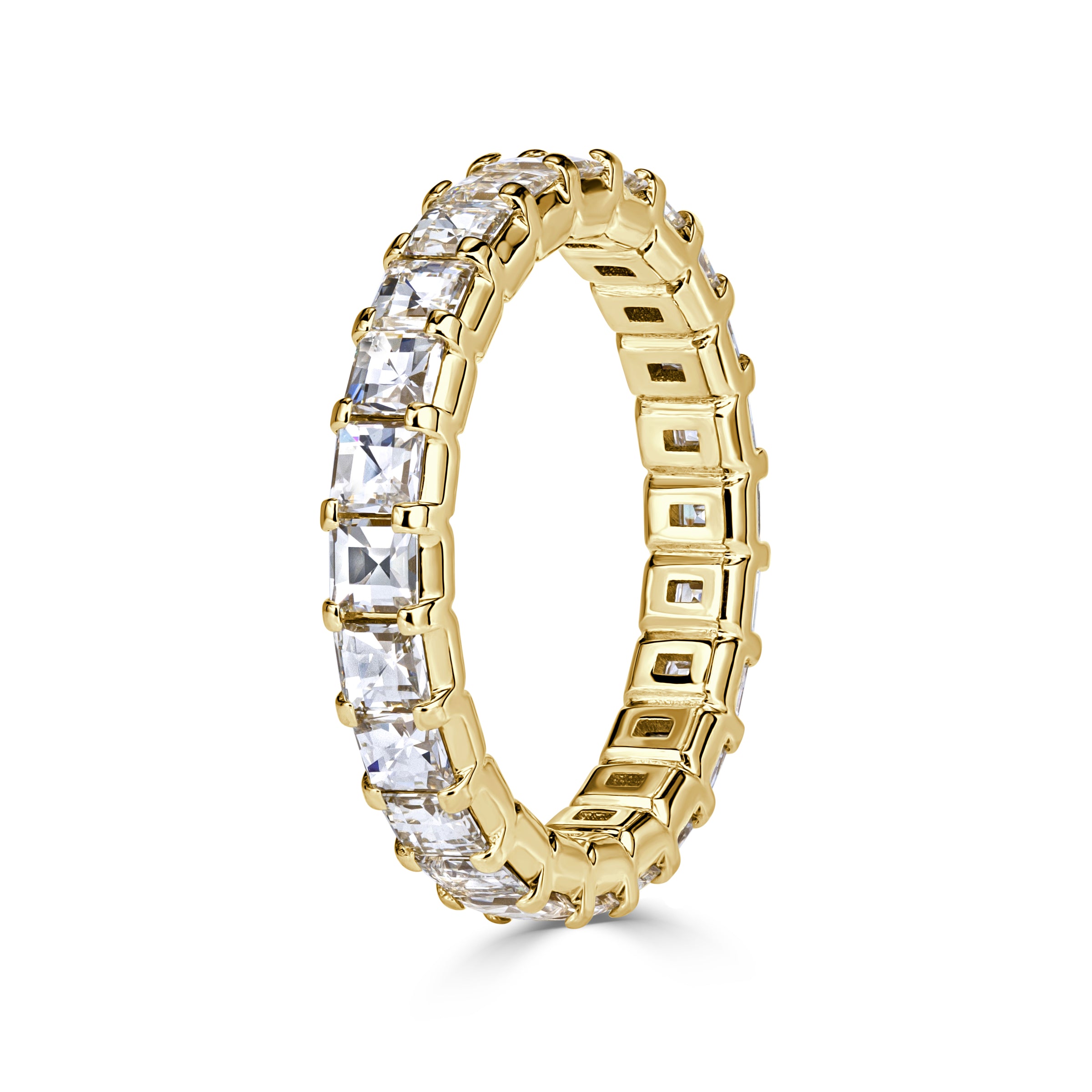 2.40ct Pixel Cut Diamond Eternity Band in 18k Yellow Gold