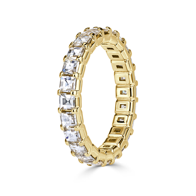 2.40ct Pixel Cut Diamond Eternity Band in 18k Yellow Gold