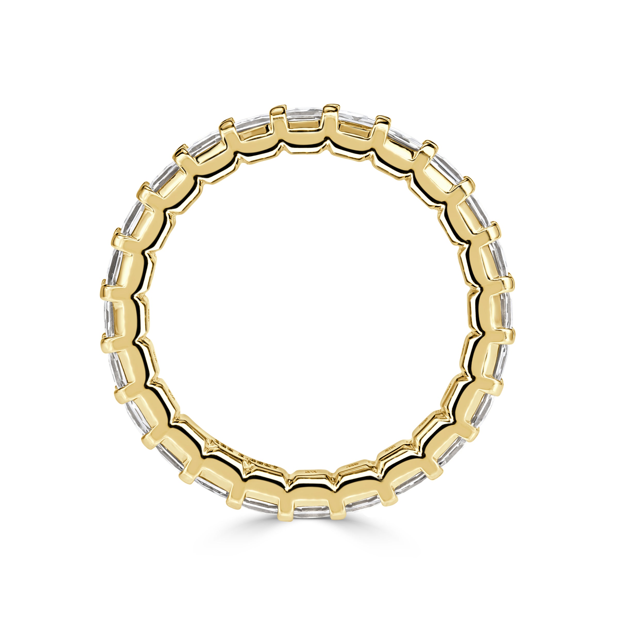 2.40ct Pixel Cut Diamond Eternity Band in 18k Yellow Gold