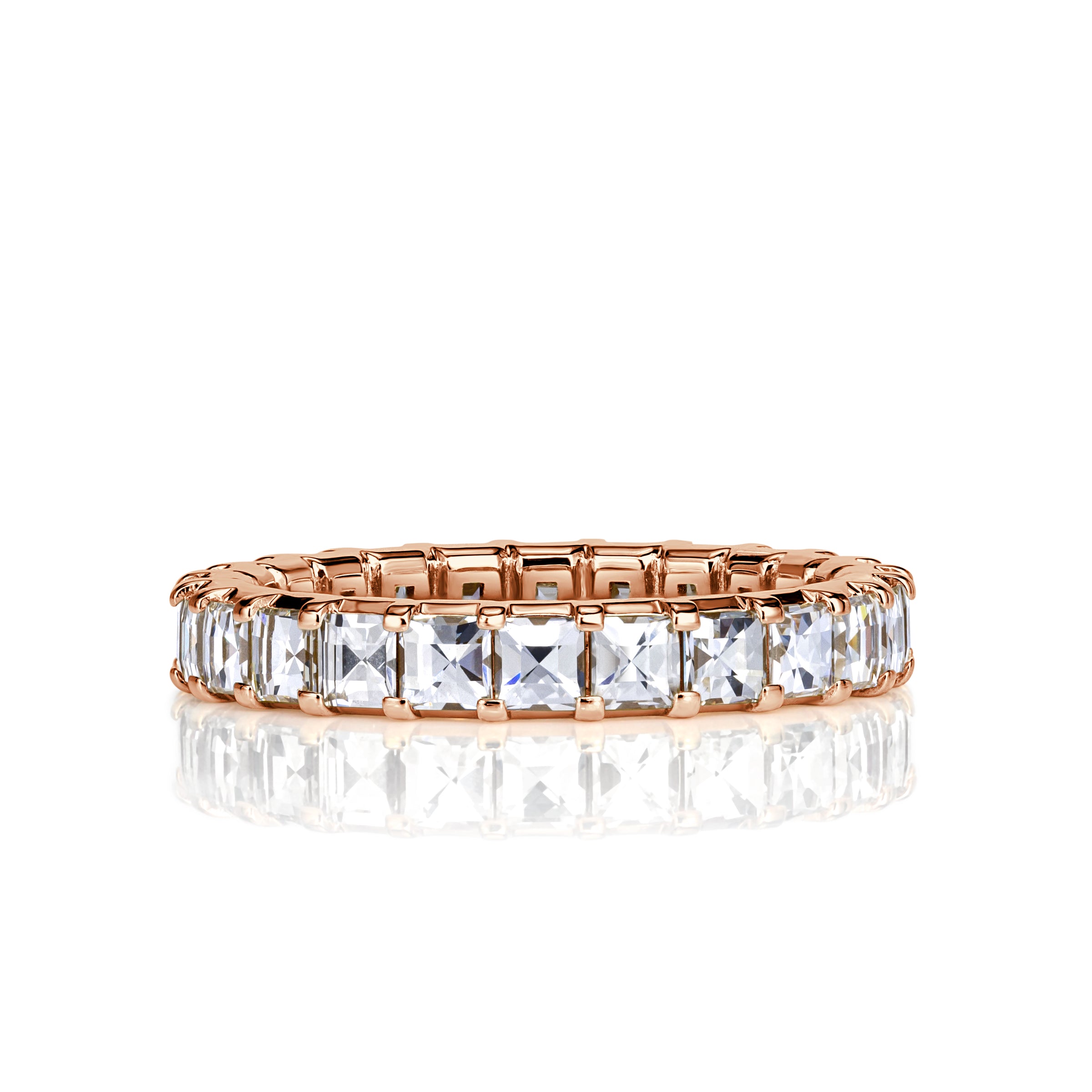 2.40ct Pixel Cut Diamond Eternity Band in 18k Rose Gold