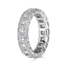 2.11ct Emerald Cut and Round Brilliant Cut Diamond Eternity Band in 18K White Gold