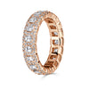 2.11ct Emerald Cut and Round Brilliant Cut Diamond Eternity Band in 18K Rose Gold