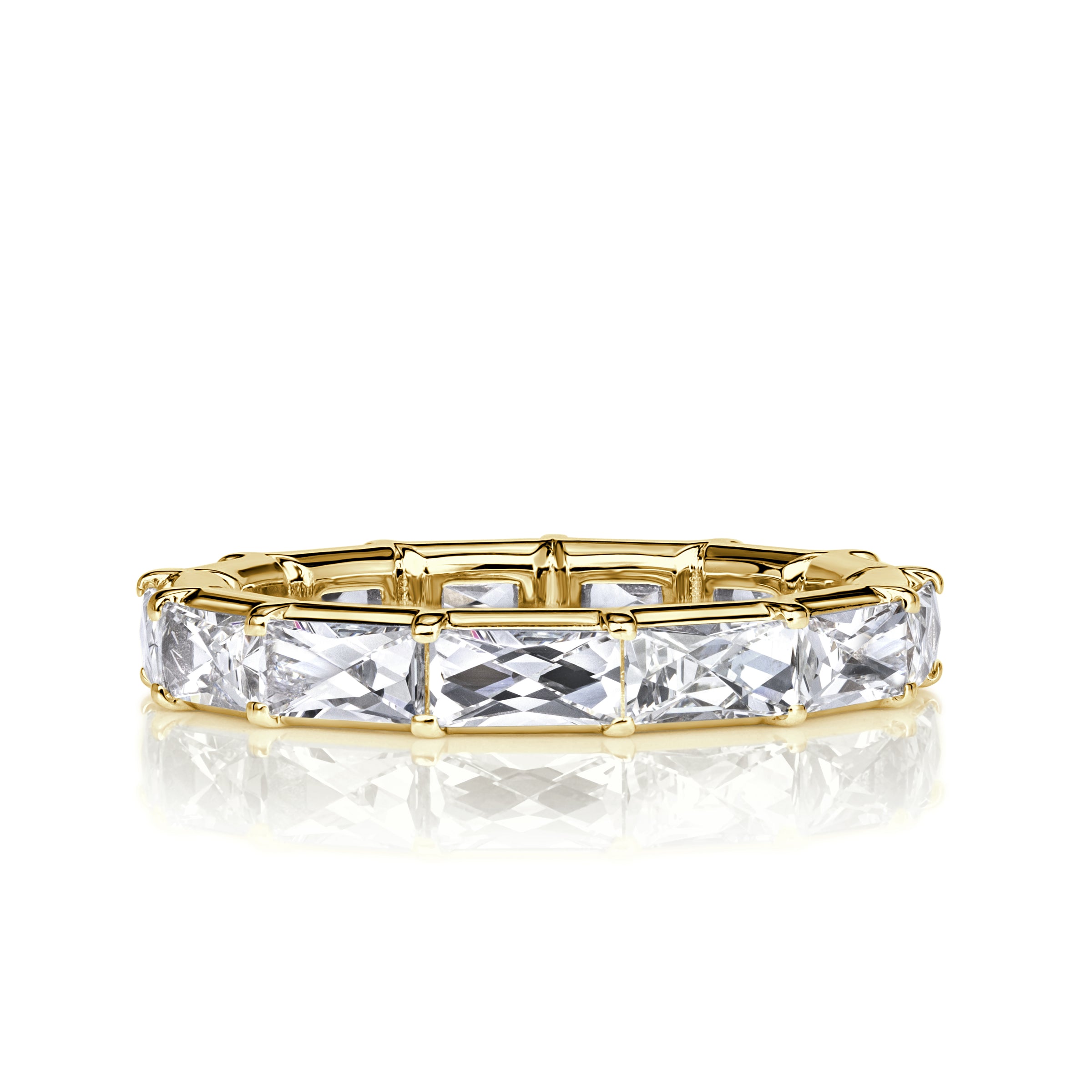 2.21ct French Cut Diamond Eternity Band in 18K Yellow Gold