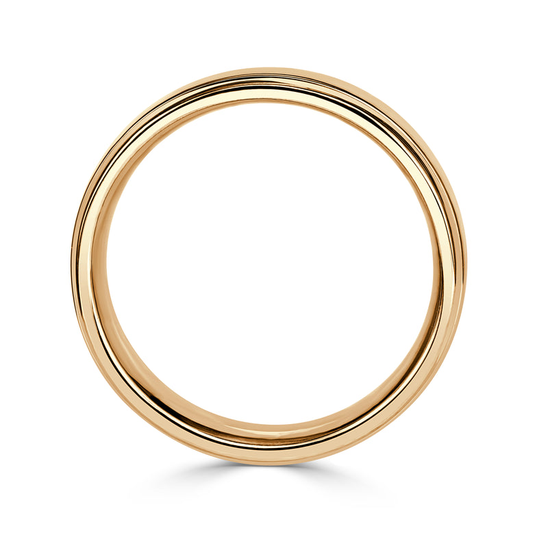Men's Step Edge Wedding Band in 18K Yellow Gold 6.0mm