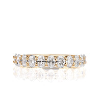 1.16ct Oval Cut Diamond Wedding Band in 18K Champagne Yellow Gold