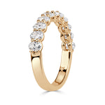 1.16ct Oval Cut Diamond Wedding Band in 18K Champagne Yellow Gold