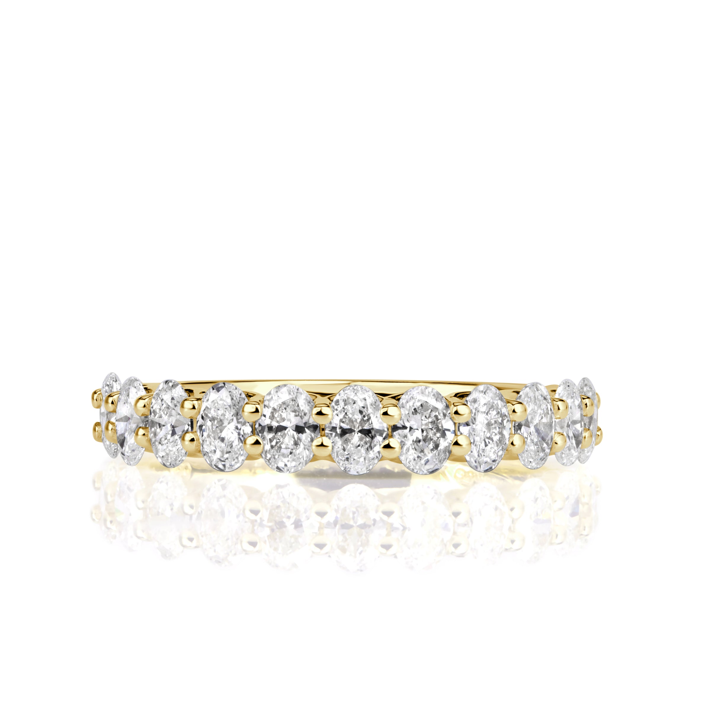 1.16ct Oval Cut Diamond Wedding Band in 18K Yellow Gold