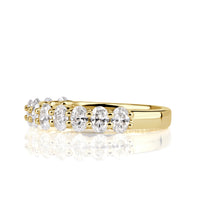 1.16ct Oval Cut Diamond Wedding Band in 18K Yellow Gold