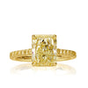 3.33ct Fancy Light Yellow Radiant Cut Diamond Engagement Ring