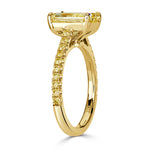 3.33ct Fancy Light Yellow Radiant Cut Diamond Engagement Ring