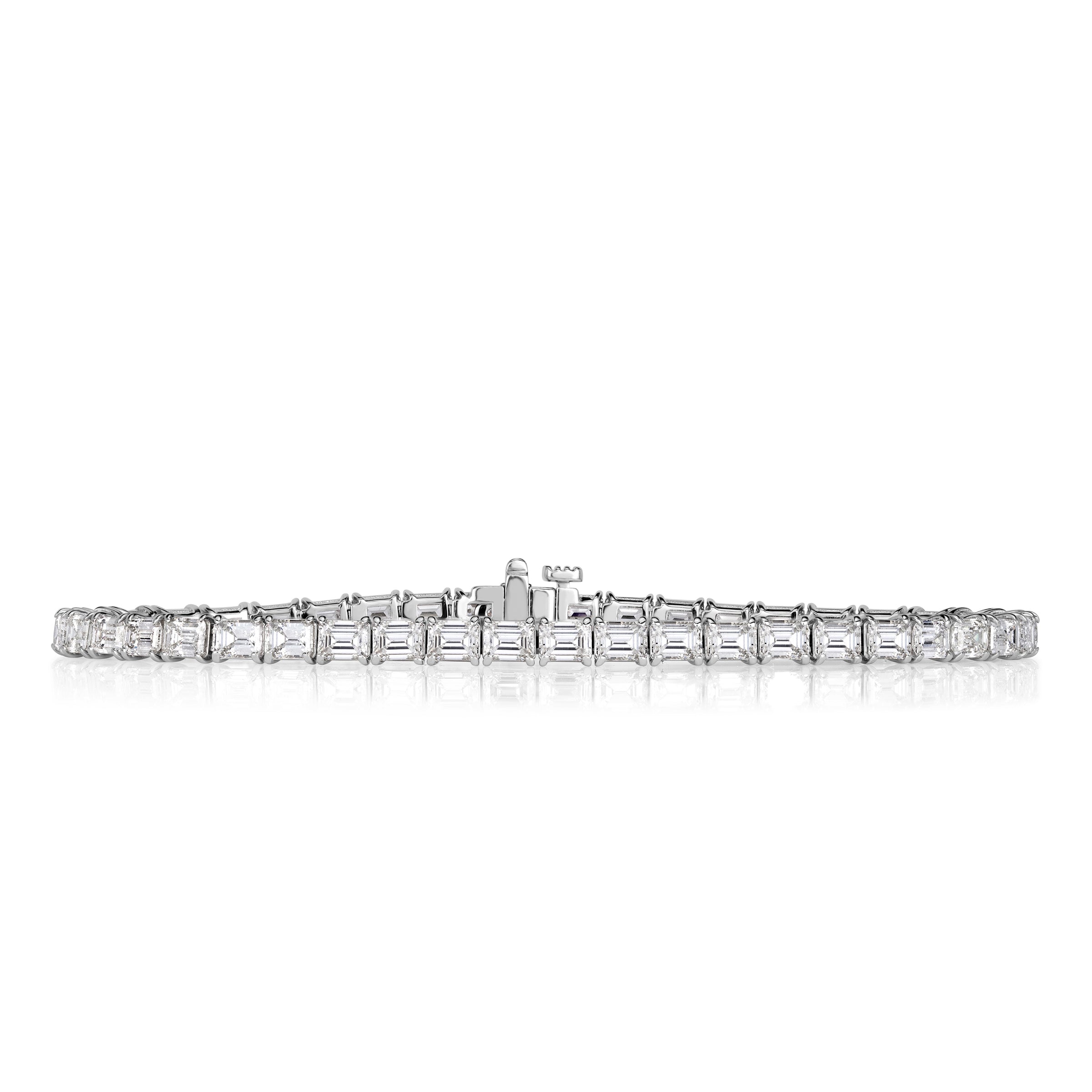 8.06ct Emerald Cut Diamond Tennis Bracelet in 18K White Gold