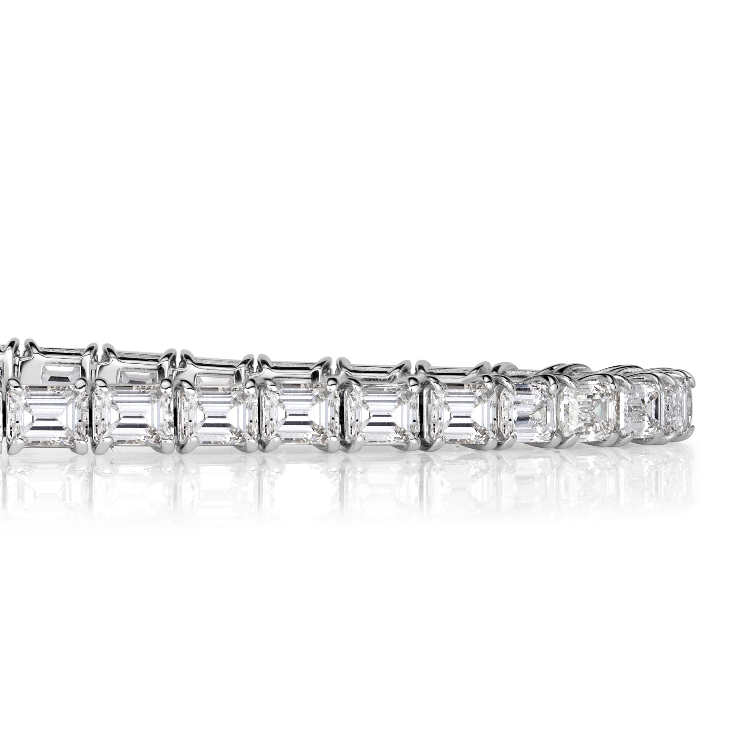 8.06ct Emerald Cut Diamond Tennis Bracelet in 18K White Gold