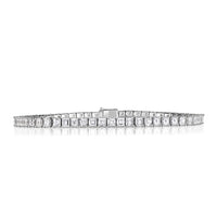 6.64ct Asscher Cut Diamond Tennis Bracelet in 14k White Gold