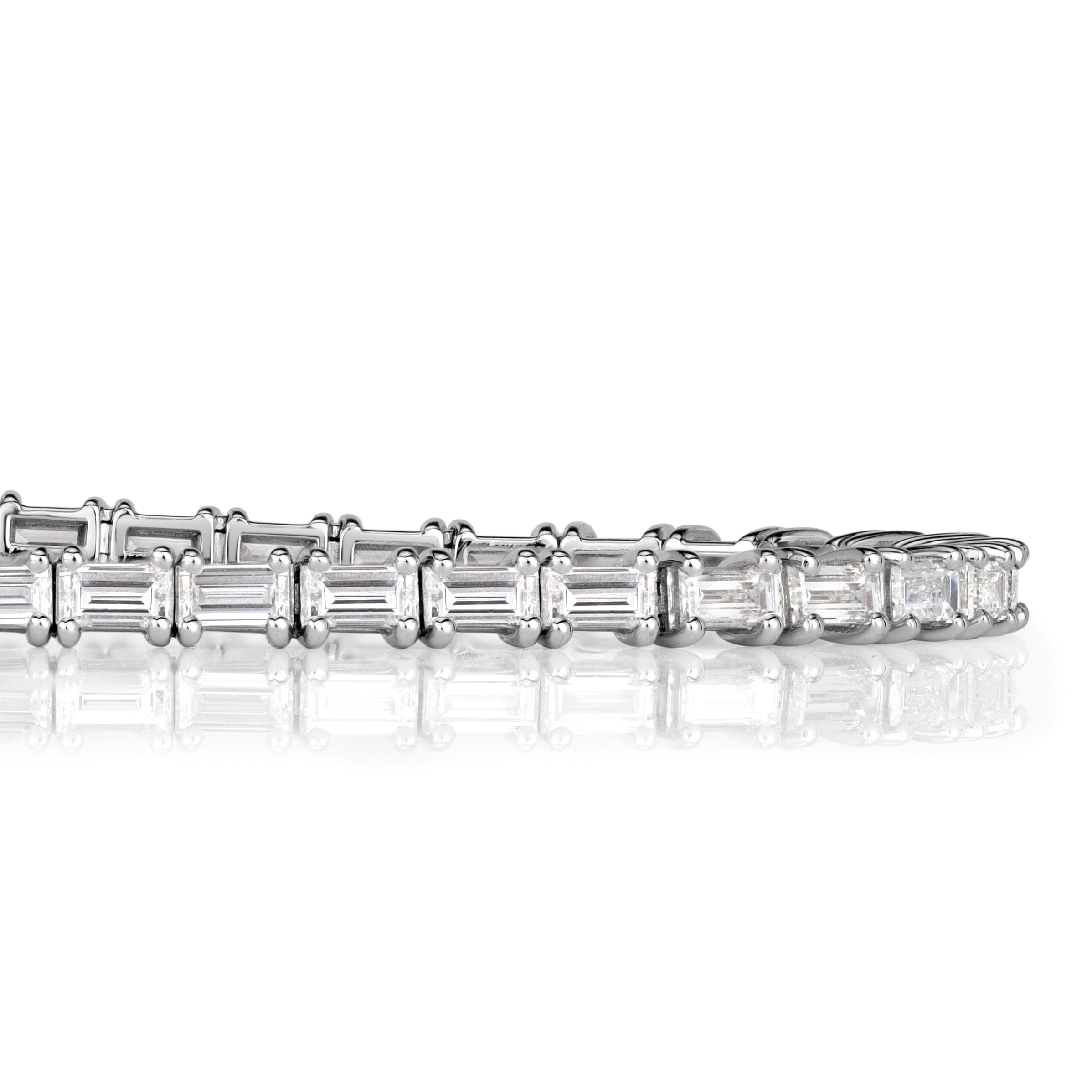 3.82ct Baguette Cut Diamond Tennis Bracelet in 18K White Gold