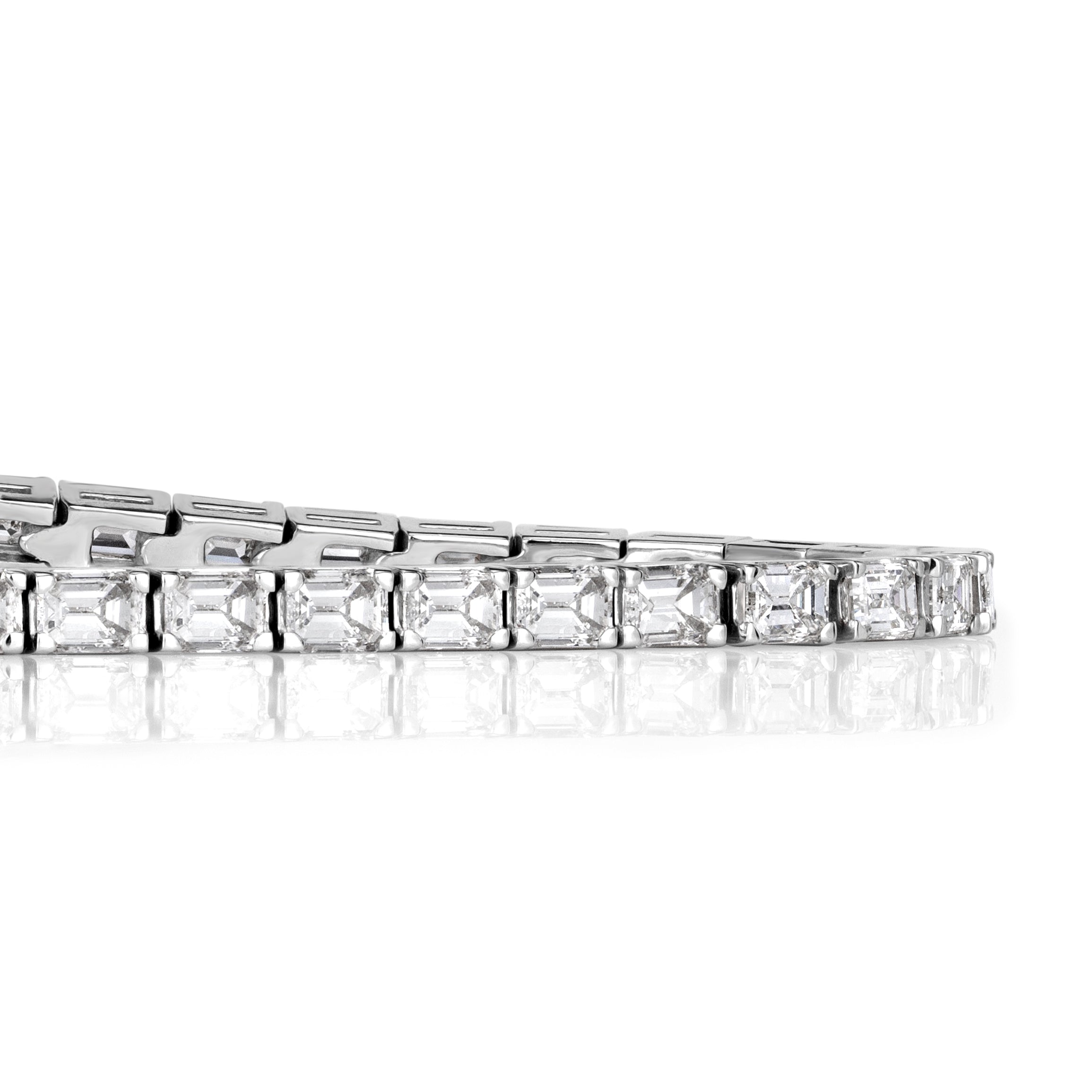 5.78ct Emerald Cut Diamond Tennis Bracelet in 18K White Gold