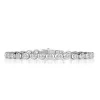 4.46ct Oval Cut Diamond Bezel Tennis Bracelet in 18K White Gold