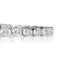 4.46ct Oval Cut Diamond Bezel Tennis Bracelet in 18K White Gold