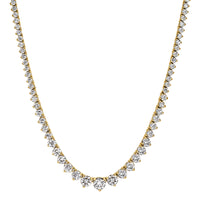 9.33ct Round Brilliant Cut Diamond Graduated Tennis Necklace