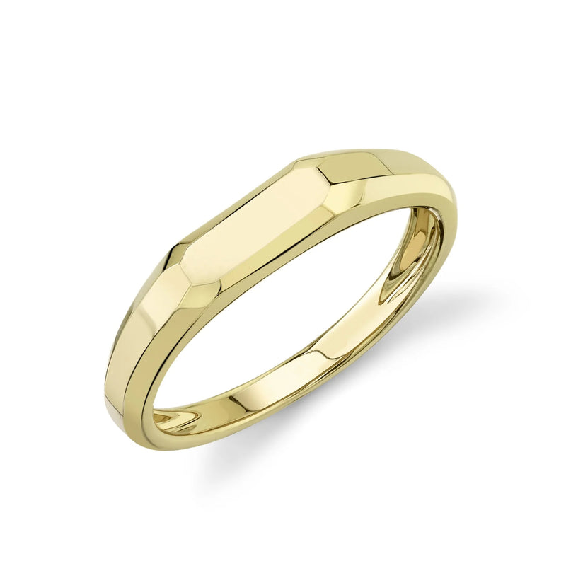 Slim Geometric Signet Ring in 14k Yellow Gold