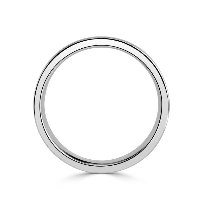 Men's Off-Centered Groove Two-Tone Wedding Band in 18k White Gold 6.0mm