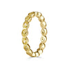 1.90ct Fancy Yellow Oval Cut Diamond Bezel Eternity Band in 18k Yellow Gold