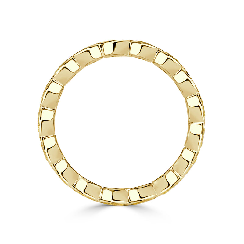 1.90ct Fancy Yellow Oval Cut Diamond Bezel Eternity Band in 18k Yellow Gold