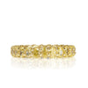3.79ct Fancy Yellow Oval Cut Diamond Eternity Band in 18k Yellow Gold