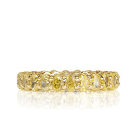 3.79ct Fancy Yellow Oval Cut Diamond Eternity Band in 18k Yellow Gold
