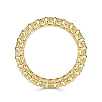 3.79ct Fancy Yellow Oval Cut Diamond Eternity Band in 18k Yellow Gold