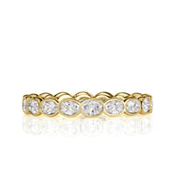 1.45ct Oval Cut Diamond Bezel Eternity Band in 18K Yellow Gold