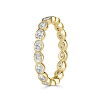 1.45ct Oval Cut Diamond Bezel Eternity Band in 18K Yellow Gold