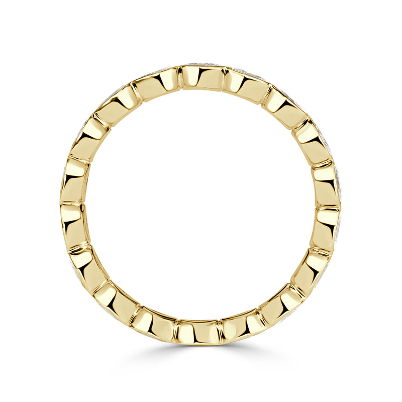 1.45ct Oval Cut Diamond Bezel Eternity Band in 18K Yellow Gold