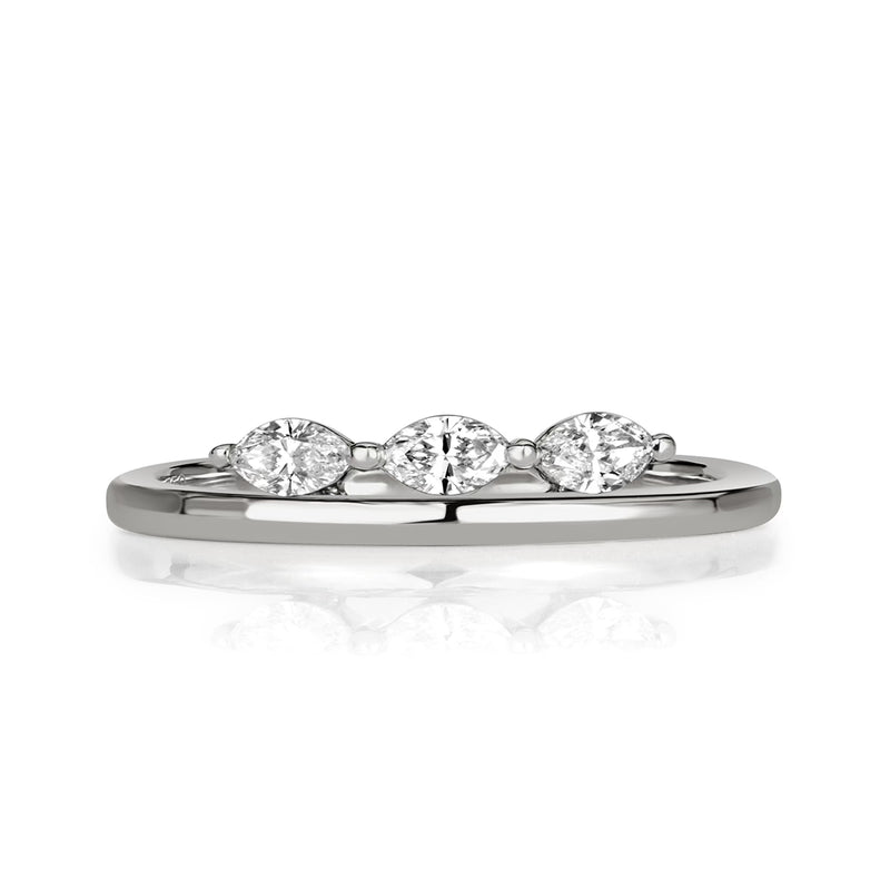 0.25ct Marquise Cut Three Diamond Band