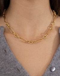 Large Twisted Rope Mixed Link Chain Necklace