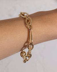 Large Twisted Rope Mixed Link Chain Bracelet