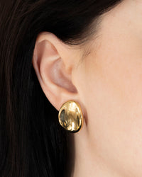 Sculptural Oval Stud Earrings